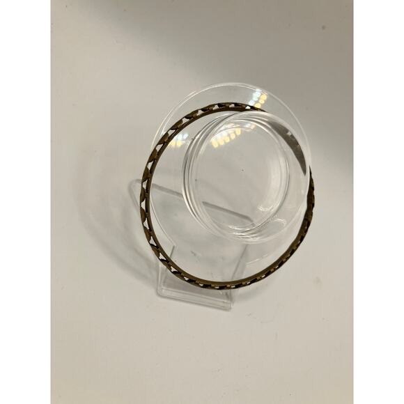 Vintage Bronze Cut Out Textured Design Bangle 2 7/8" Bracelet! - Picture 3 of 9